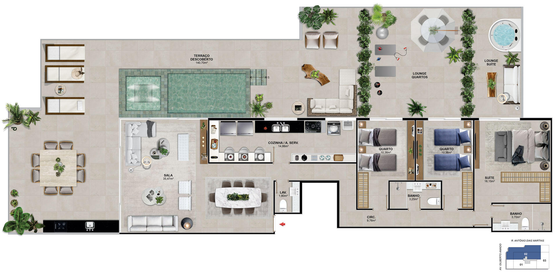 Cobertura 302 - 258,90 m²
