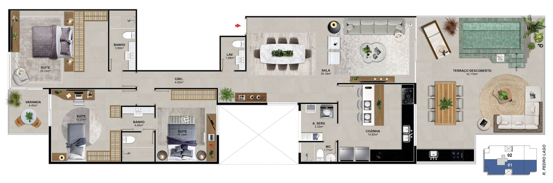 Cobertura 301 - 174,53 m²
